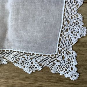 New cotton handmade crochet lace handkerchief hankie